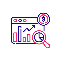 income search vector 2 colours icon style illustration. EPS 10 File