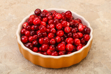 Sweet and tasty cranberry in the bowl
