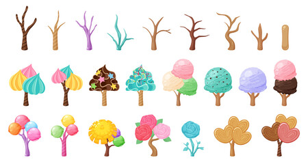 お菓子の木のイラスト素材セット