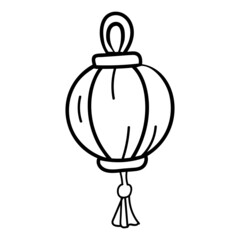 Traditional Paper Chinese Lantern Vector Doodle Illustration