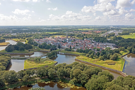 Aerial from the city Naarden in the Netherlands