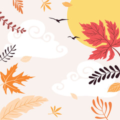 Fototapeta na wymiar abstract autumn backgrounds for social media stories. Colorful banners with autumn leaves.