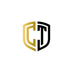 ct shield logo design vector icon