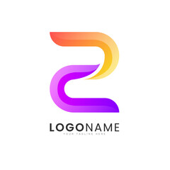 Modern gradient style initial letter z colorful vector logo design template