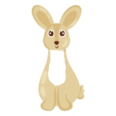 Hare, rabbit. Forest animal. Vector cartoon style. Isolated on a white background