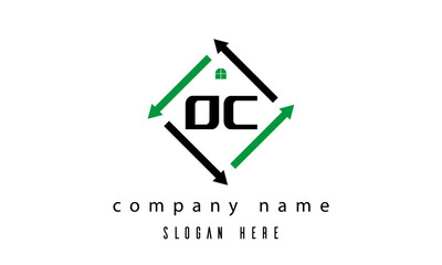 OC creative real estate letter logo