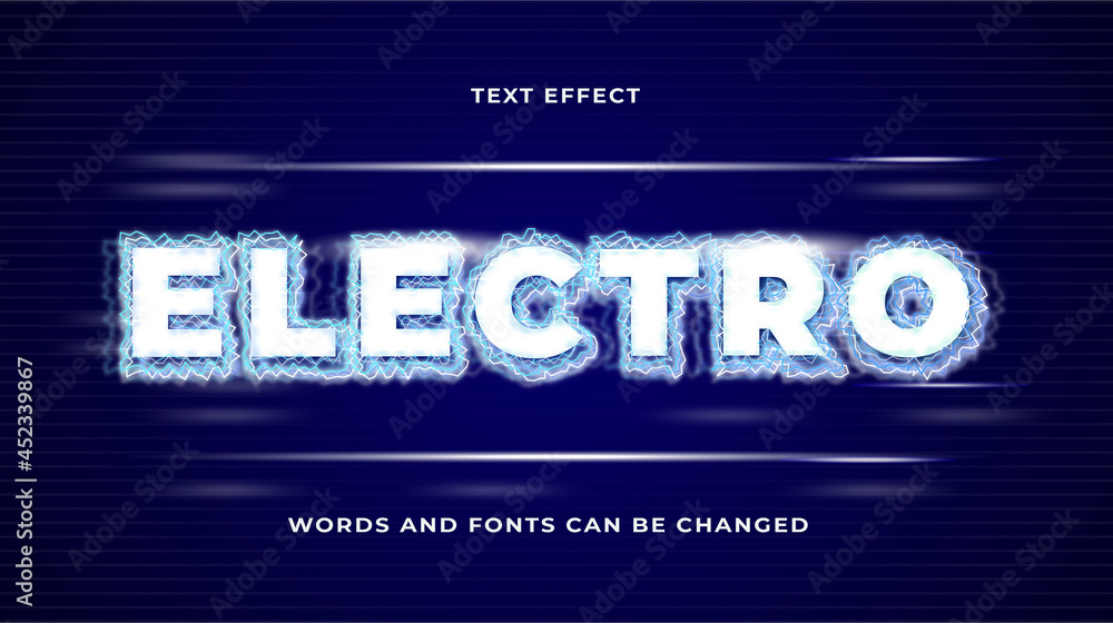 Canvas Prints electro text effect editable eps cc