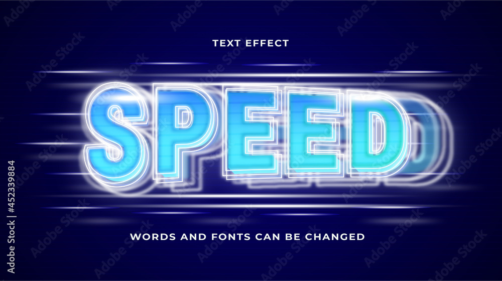 Wall mural futuristic fast speed text effect editable eps cc