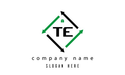 TE creative real estate letter logo