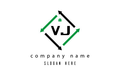 VJ creative real estate letter logo