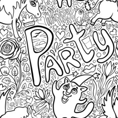 seamless abstract pattern background fabric design print wrapping paper digital illustration texture wallpaper party 