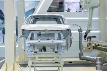 robot arm working in factory