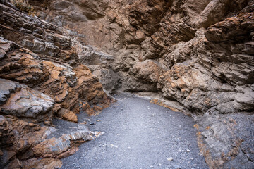 Walking into Dead End of canyon in Death Valley