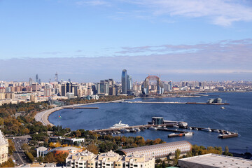 Fototapeta premium Beautiful panorama of the city of Baku.