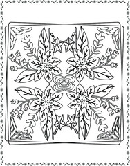 coloring book flowers for adult design drawing flower page white and black