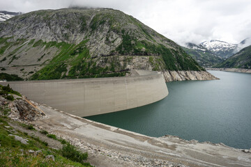 Maltastaudamm and Kolbreinspeicher. Carinthia. Austria. Dam and Reservoir of a Hydroelectric Powerplant in Stunning Alpine Landscape