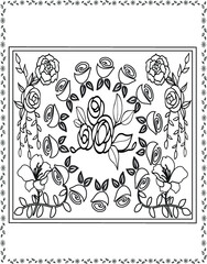 coloring book flowers for adult design drawing flower page white and black