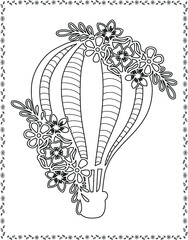 coloring book flowers for adult design drawing flower page white and black