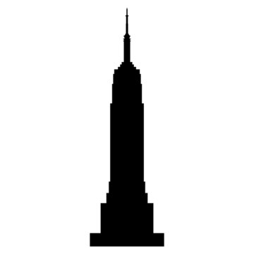 Krasnodar, Russian Federation – august 22, 2021: black silhouette of Empire State Building, skyscraper located in New York City on island of Manhattan