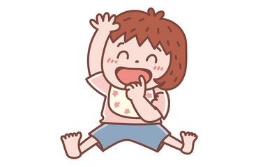 手を上げる子ども