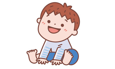 お座りをする子ども