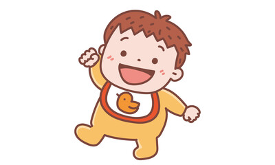 おててをあげる赤ちゃん