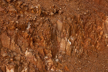 The surface of the soil and the rocks of the mountains were destroyed by industrialization