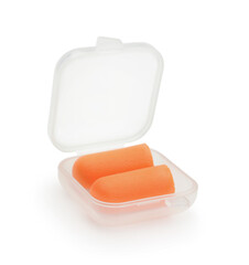 A pair of earplugs isolated.