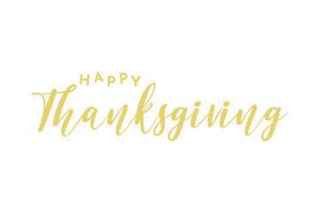 Fototapeta na wymiar Happy Thanksgiving hand written calligraphic text, vector illustration. Script orange stroke, simple minimalistic calligraphic words isolated on white background, for web banners, greeting cards.