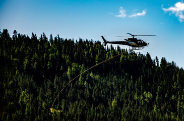 helicopter in the alps