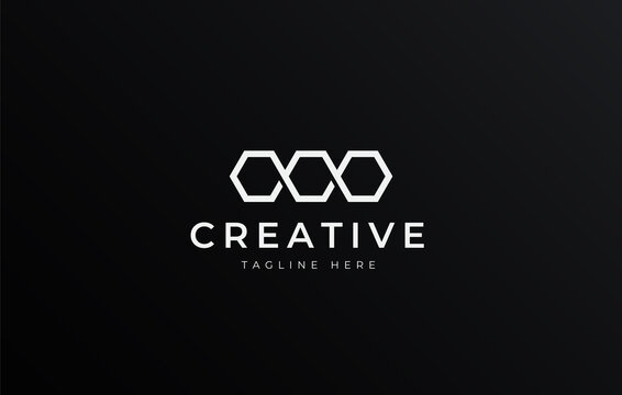 Three Infinite Hexagon. Triple Hexagon Logo Template, Triple Hexagon logo abstract.