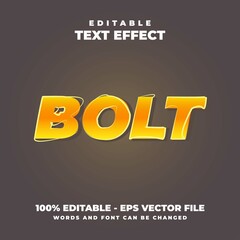 Bolt Lightning Text Effect Vector Illustration