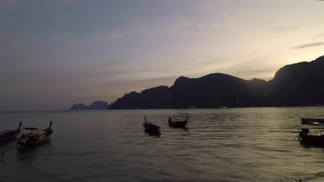 Evening in Thailand Phi Phi island Time laps