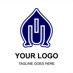 Vector design elements for your company logo, logo for groups or individuals, blue crown shape logo and letter m shape element, modern, simple and minimalist logotype, matches the logo you want