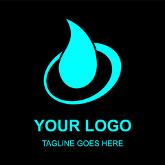 Vector design elements for your company logo, logo for groups or individuals, water drop logo and blue circle, modern, simple and minimalist logotype,  matches the logo you want