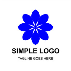 Vector design elements for your company logo, logo for groups or individuals, beautiful blue flower logo, modern, simple and minimalist logotype, business company template, matches the logo you want