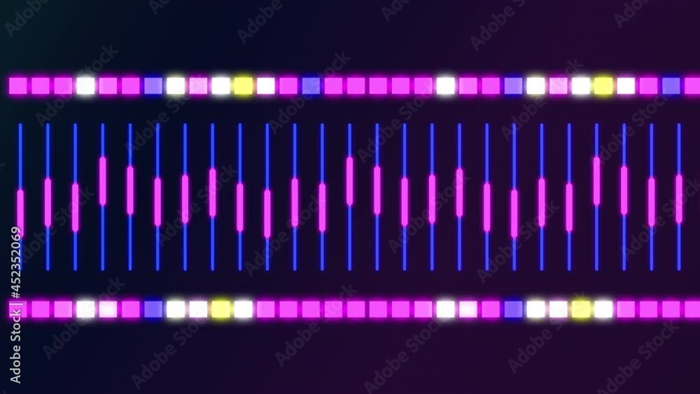 Aufkleber music equalizer abstract animation. glowing mixing console. sound bar slider, control panel tumbler.