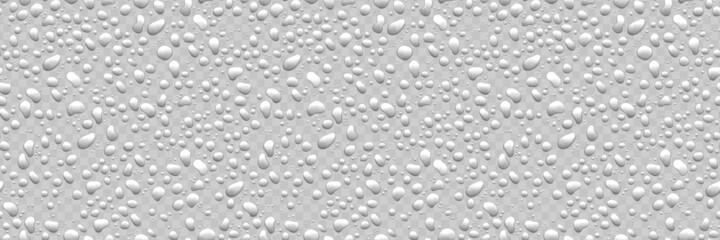 Water drops on transparent background. Condensation of realistic pure rain droplets