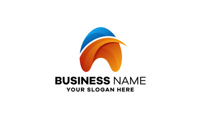 Abstract Letter A Gradient Logo Template