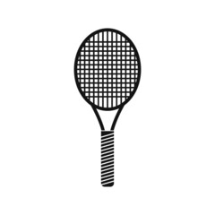 Tennis racket flat icon. Simple editable vector  illustration usable for web and print items