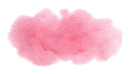 Abstract pink watercolor painting with stains and paper texture