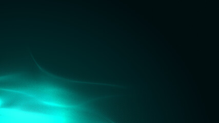 Abstract dot green wave gradient texture technology background.