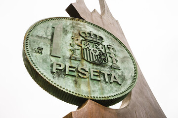 Big coin statue in Spain