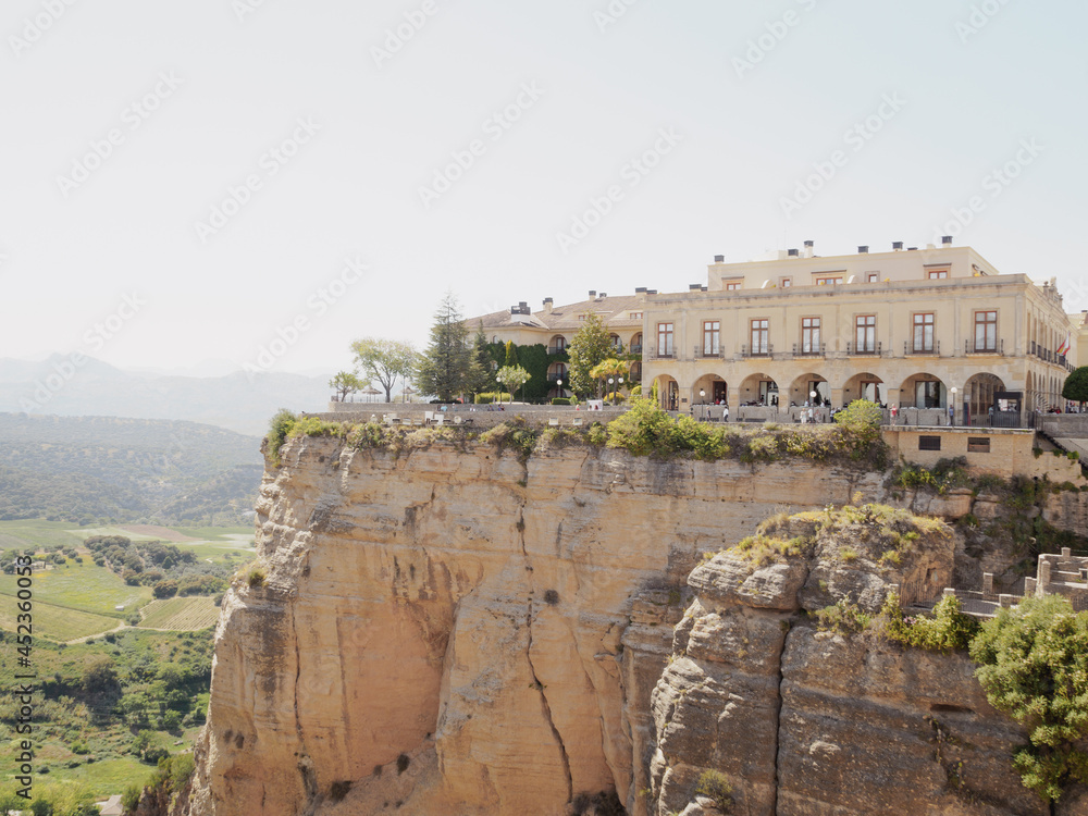 Sticker RONDA, SPAIN - MAY 10, 2019: Tajo de Ronda in Malaga, Spain