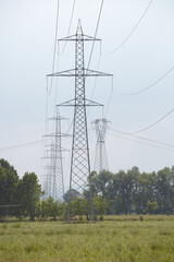 Power lines in countryside