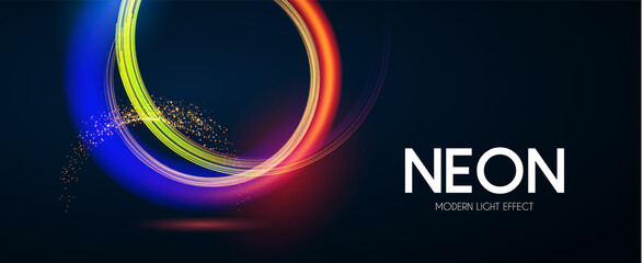 Motion striped light effect with fluid color. Abstract shining wave background. Magic screen design