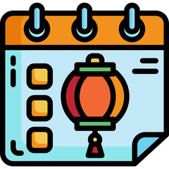 chinese new year line icon
