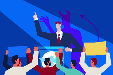 Leader giving speech illustration concept vector