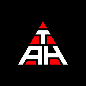 TAH triangle letter logo design with triangle shape. TAH triangle logo design monogram. TAH triangle vector logo template with red color. TAH triangular logo Simple, Elegant, and Luxurious Logo. TAH 
