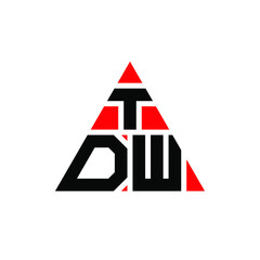 TDW triangle letter logo design with triangle shape. TDW triangle logo design monogram. TDW triangle vector logo template with red color. TDW triangular logo Simple, Elegant, and Luxurious Logo. TDW 